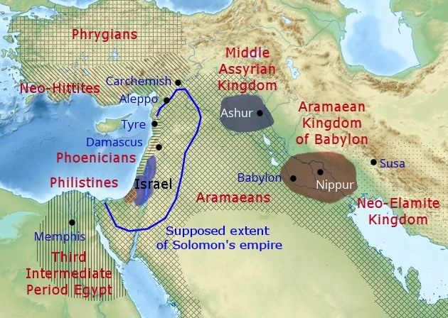 950 BC. Iron Age I, after the Bronze Age Collapse.